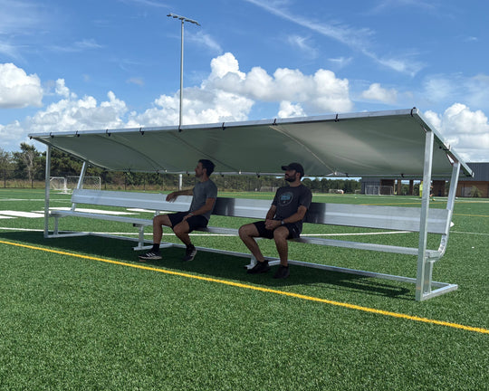 covered team soccer bench