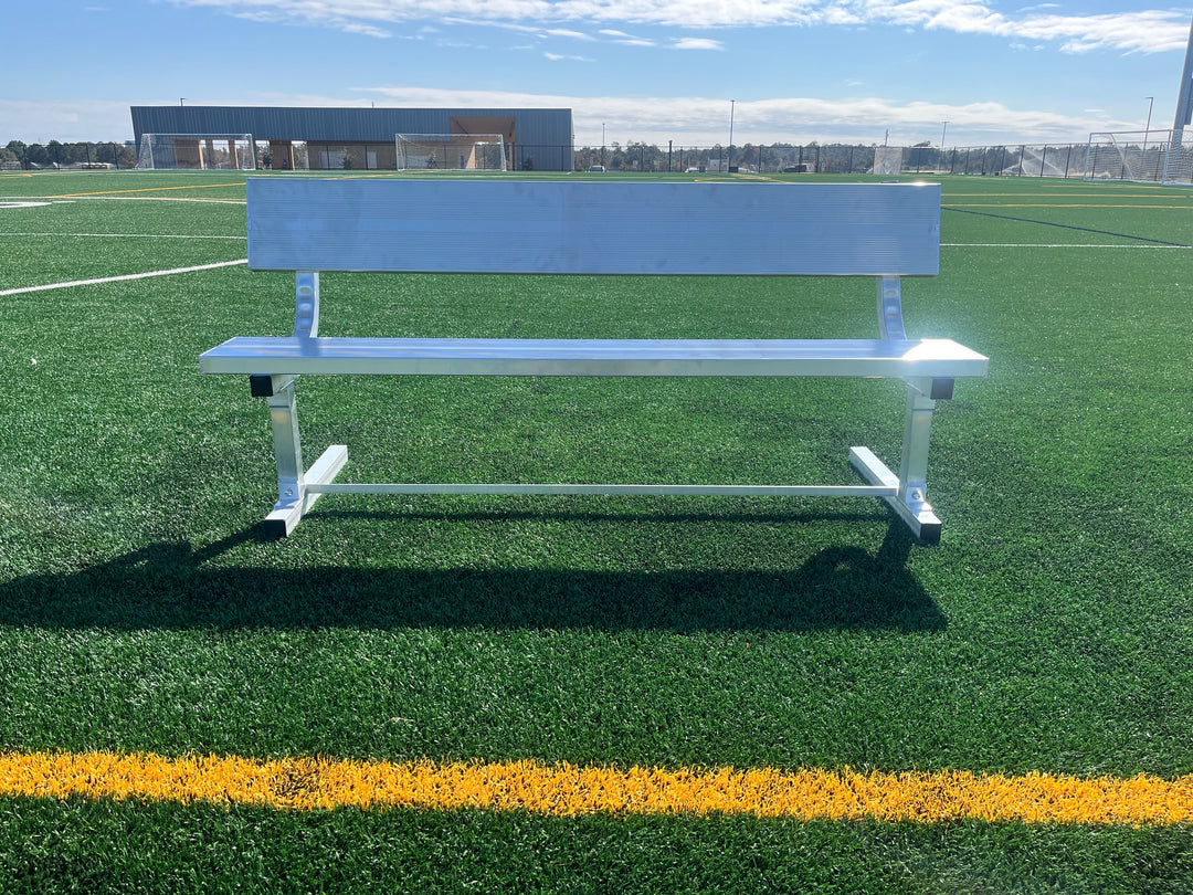 metal bench with back