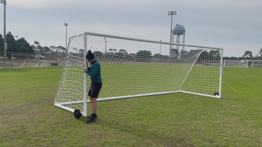 soccer goal wheel moving