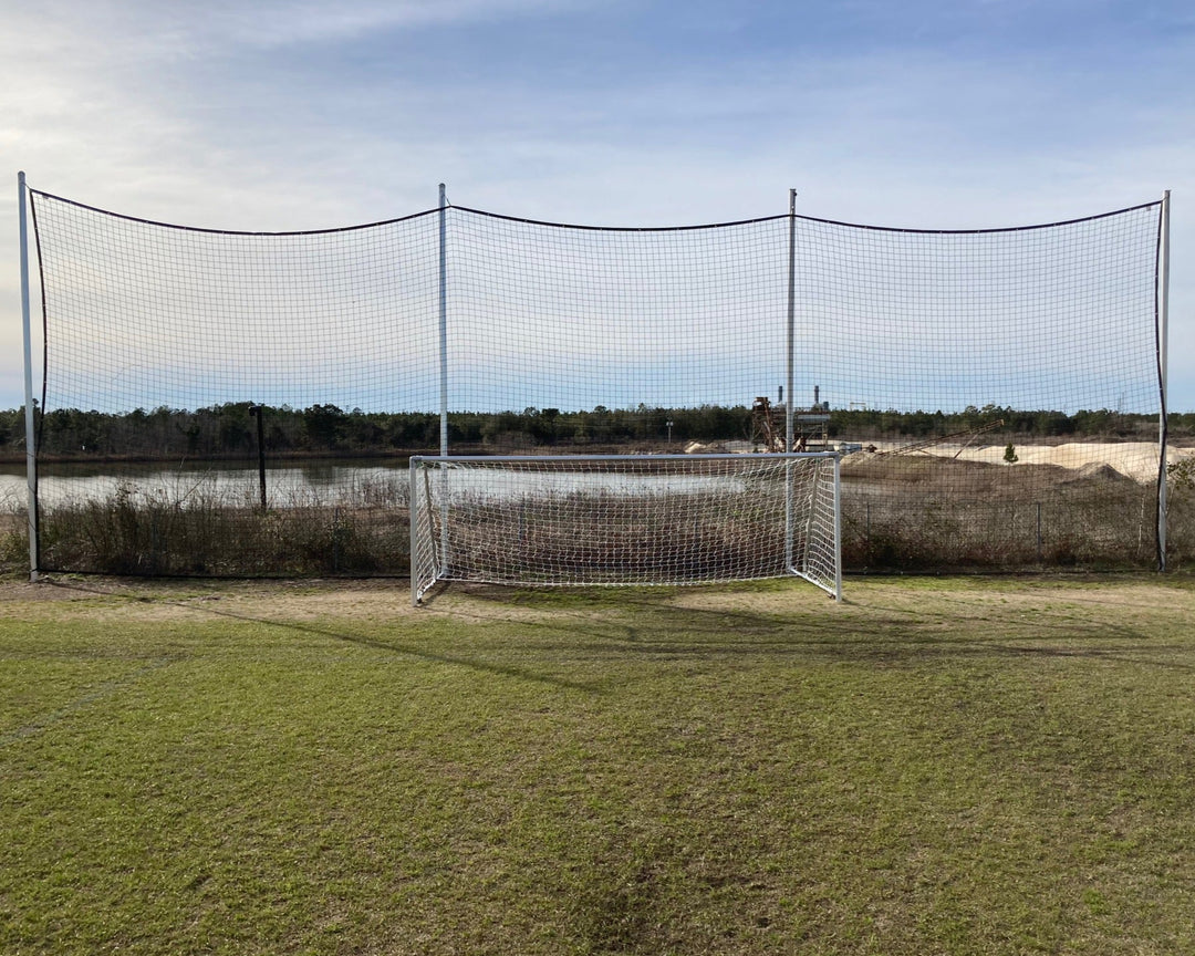 backstop net system with soccer goal
