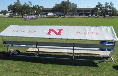 covered bench behind
