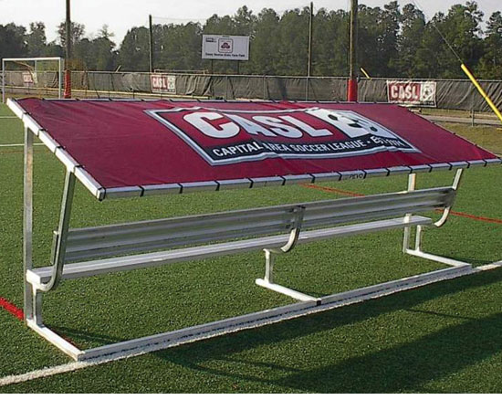 covered soccer bench