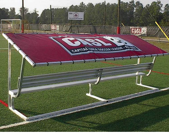 covered soccer bench