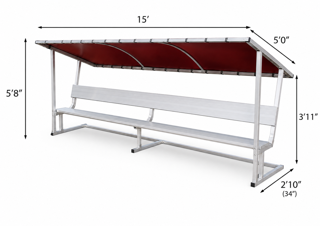 Covered Soccer Team Bench