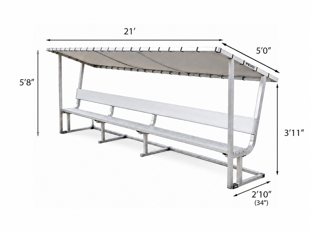 Covered Soccer Team Bench