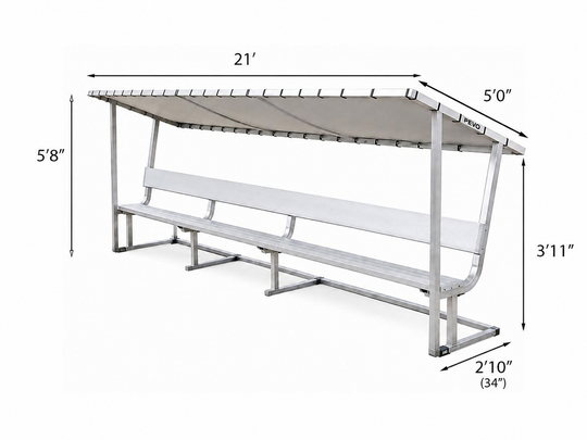 Covered Soccer Team Bench