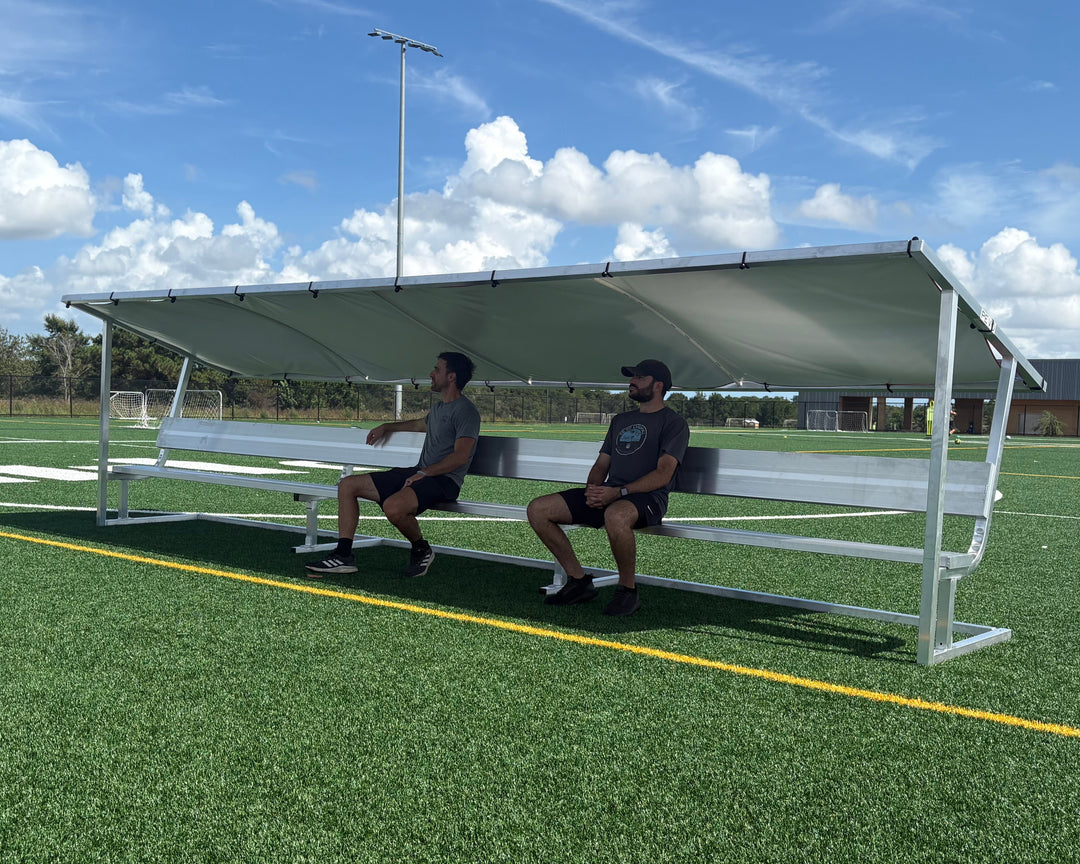 Covered Soccer Team Bench