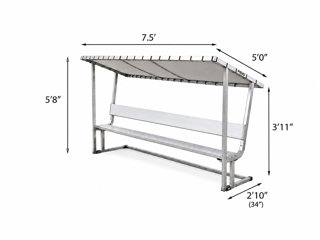 Covered Soccer Team Bench