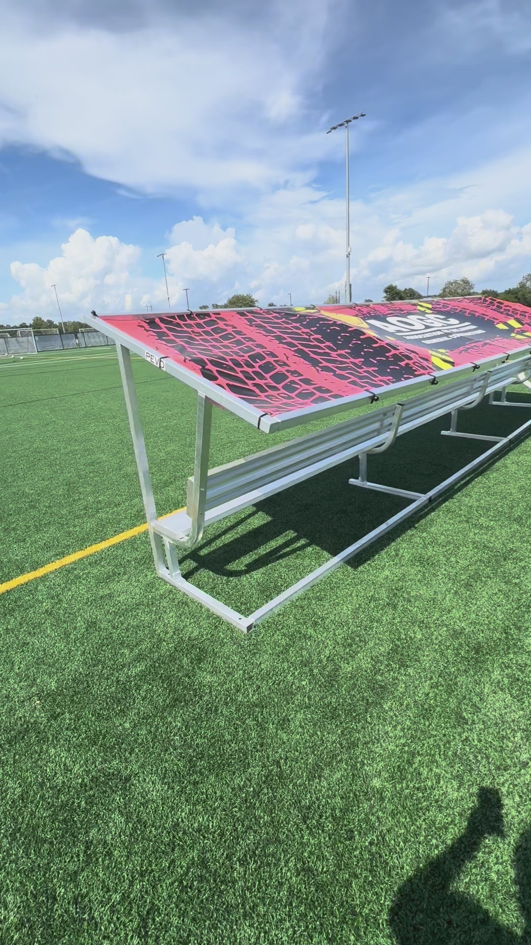 Covered Soccer Team Bench