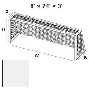 PEVO 8x24 Soccer Goal Net - PE - 8' x 24' x 3' x 8' - 4mm - Knotless-NET-Pevo Sports-