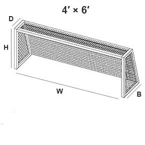 PEVO 4' x 6' Soccer Goal Net - PE - 4' x 6' x 2' x 4' - 4mm - Knotless-NET-Pevo Sports-